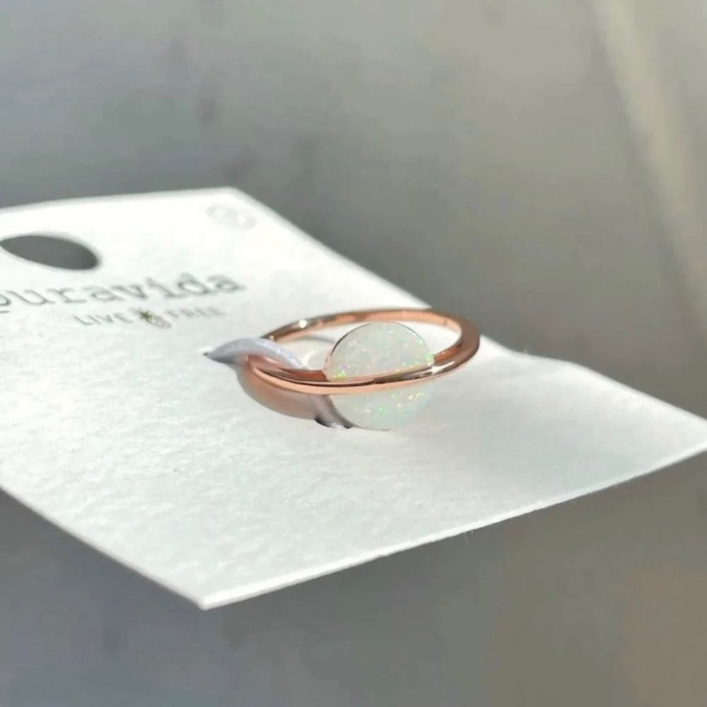 Pura Vida Opal Saturn Ring - Size: 7
